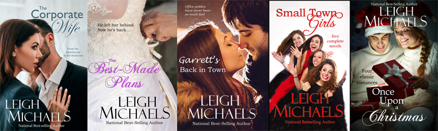row of covers of contemporary romances